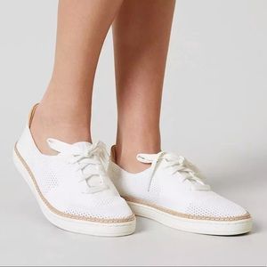 UGG White Knit Pinkett Lace Up Sneaker-7.5